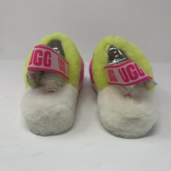 UGG Fluff Yeah 1097169 Slide Slippers Womens 8 White Multi Striped Slip On S0620 - Picture 5 of 9
